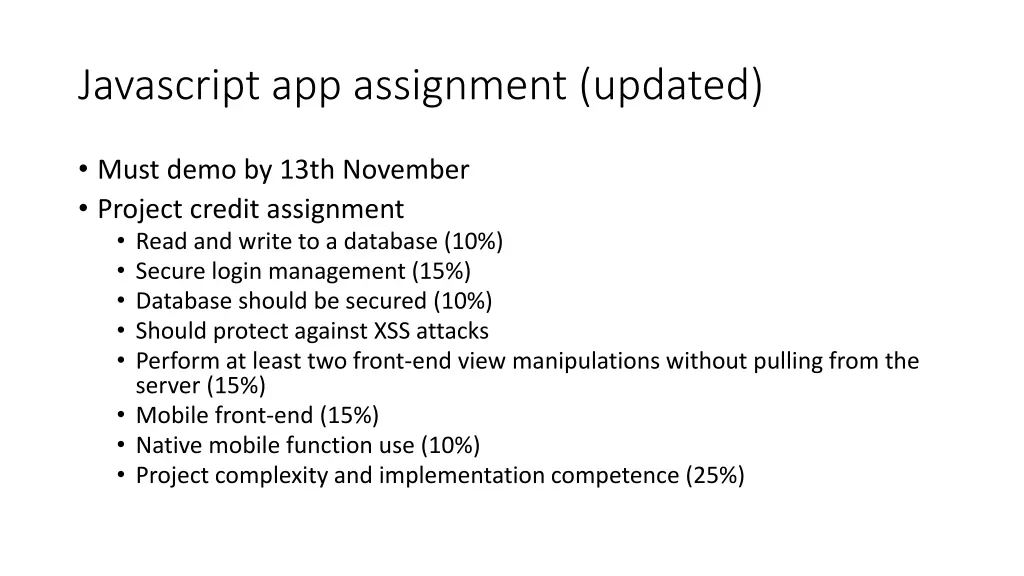 javascript app assignment updated