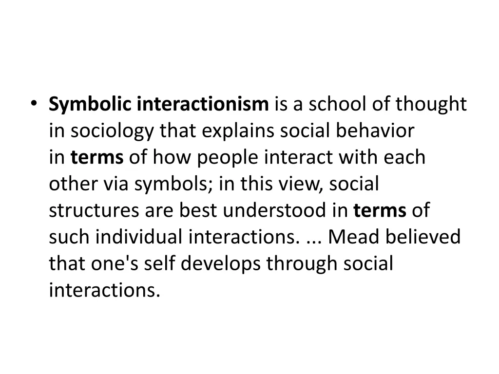 symbolic interactionism is a school of thought