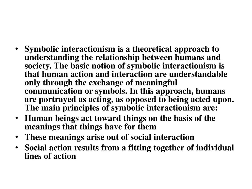 symbolic interactionism is a theoretical approach