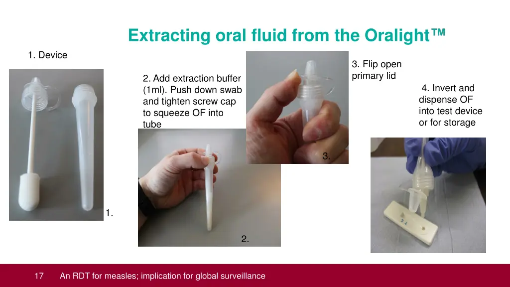 extracting oral fluid from the oralight