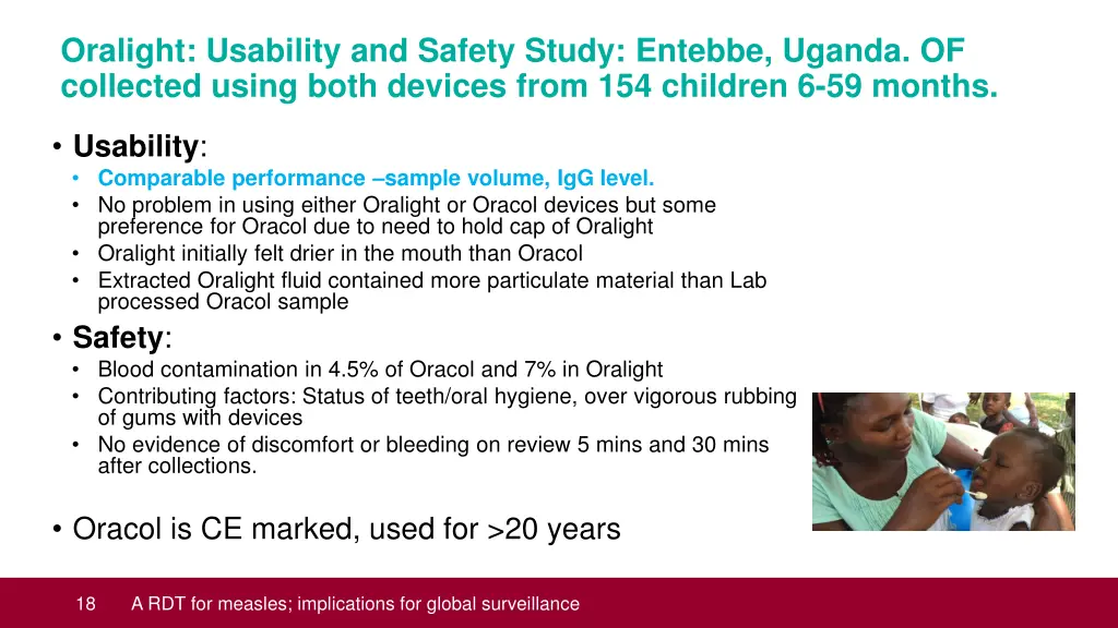 oralight usability and safety study entebbe