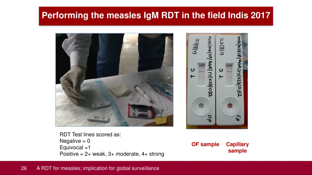 performing the measles igm rdt in the field indis