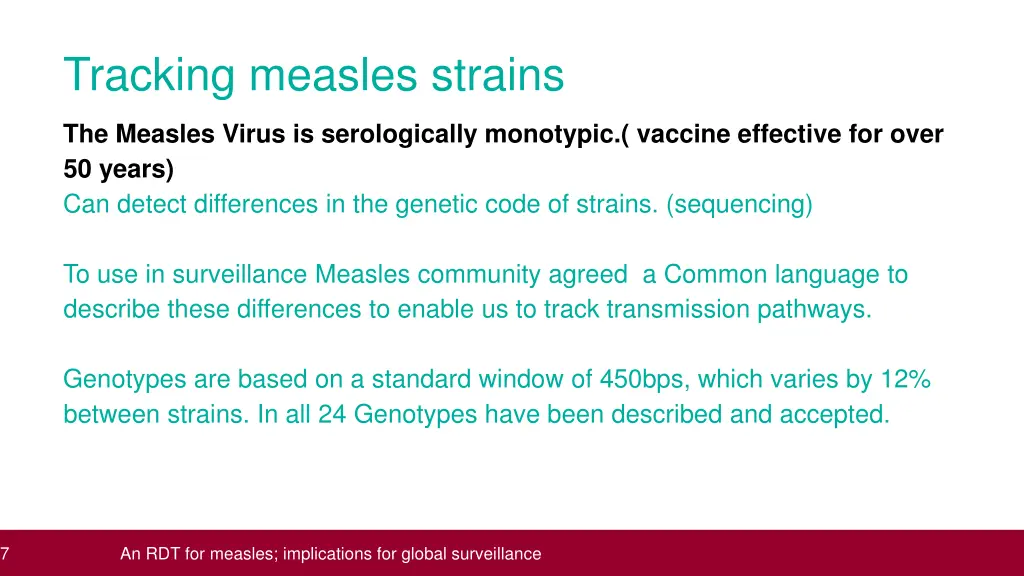 tracking measles strains