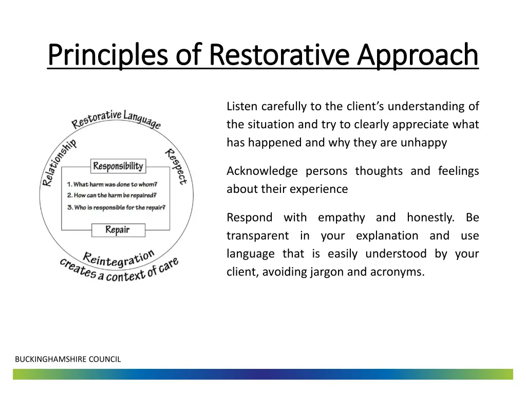 principles of restorative approach principles