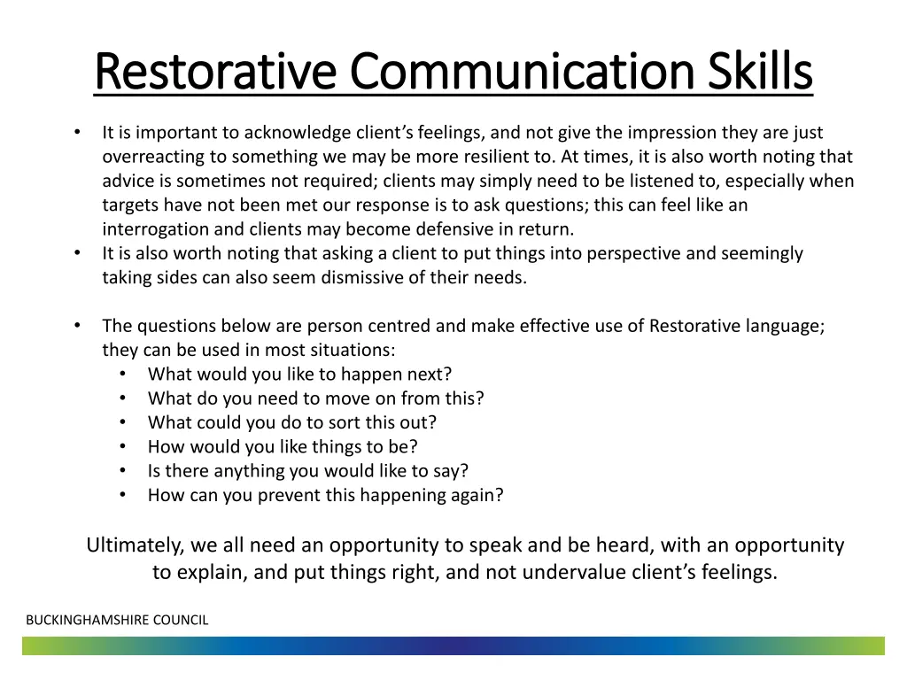 restorative communication skills restorative 1