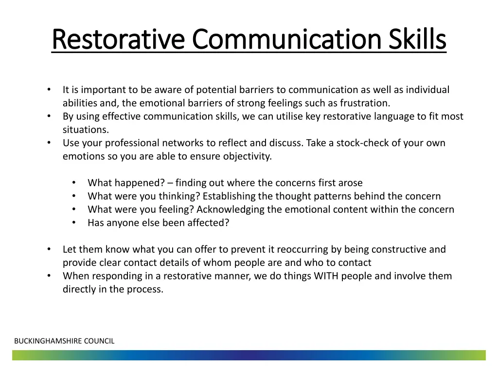 restorative communication skills restorative