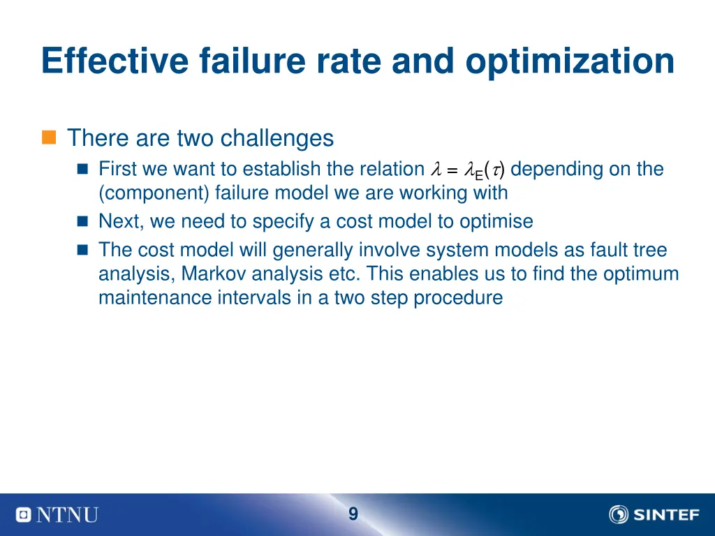 effective failure rate and optimization