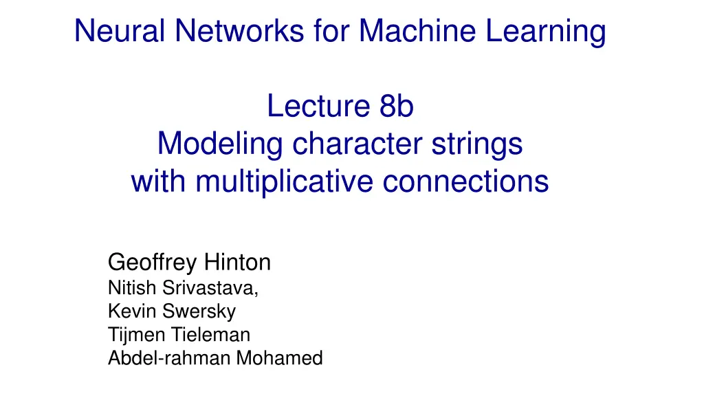 neural networks for machine learning 1