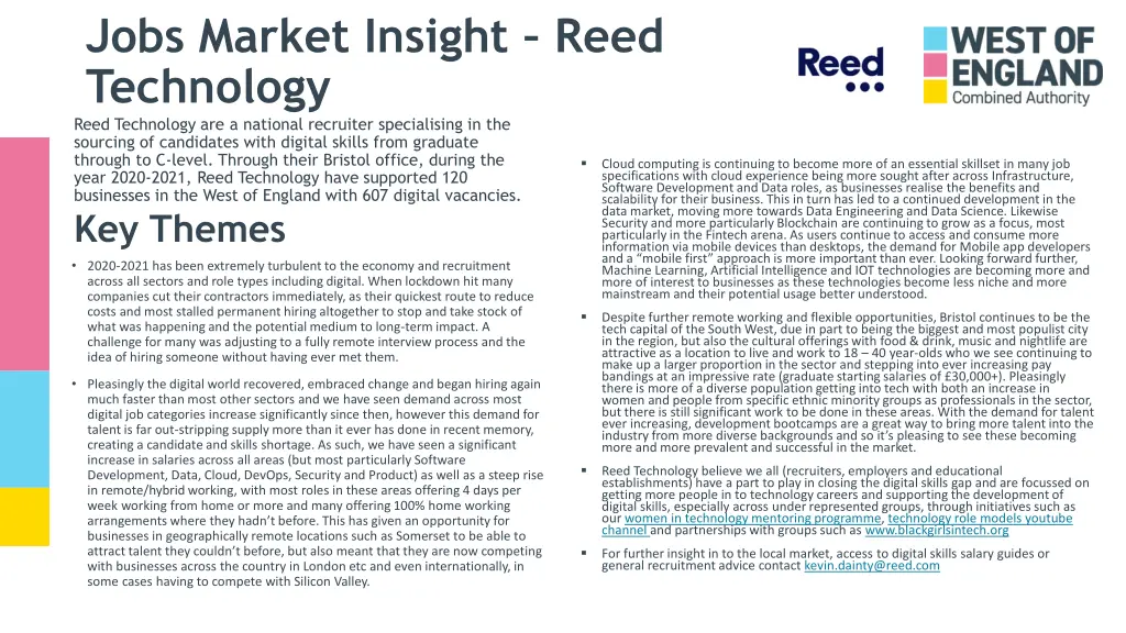 jobs market insight reed technology