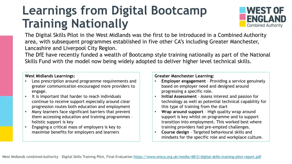 learnings from digital bootcamp training