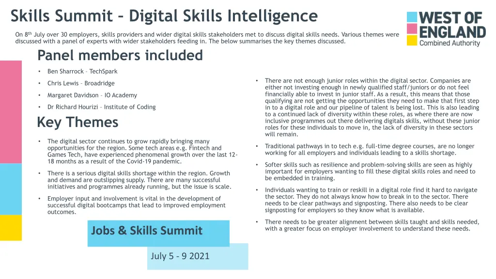 skills summit digital skills intelligence