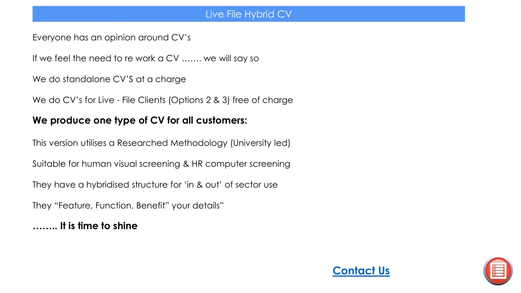 live file hybrid cv