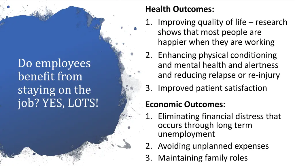 health outcomes 1 improving quality of life