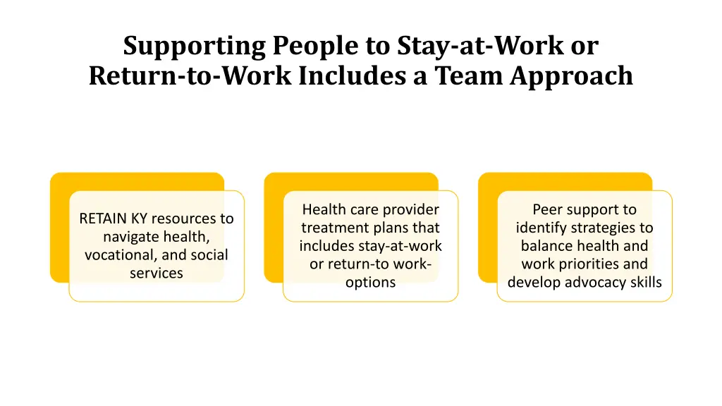 supporting people to stay at work or return