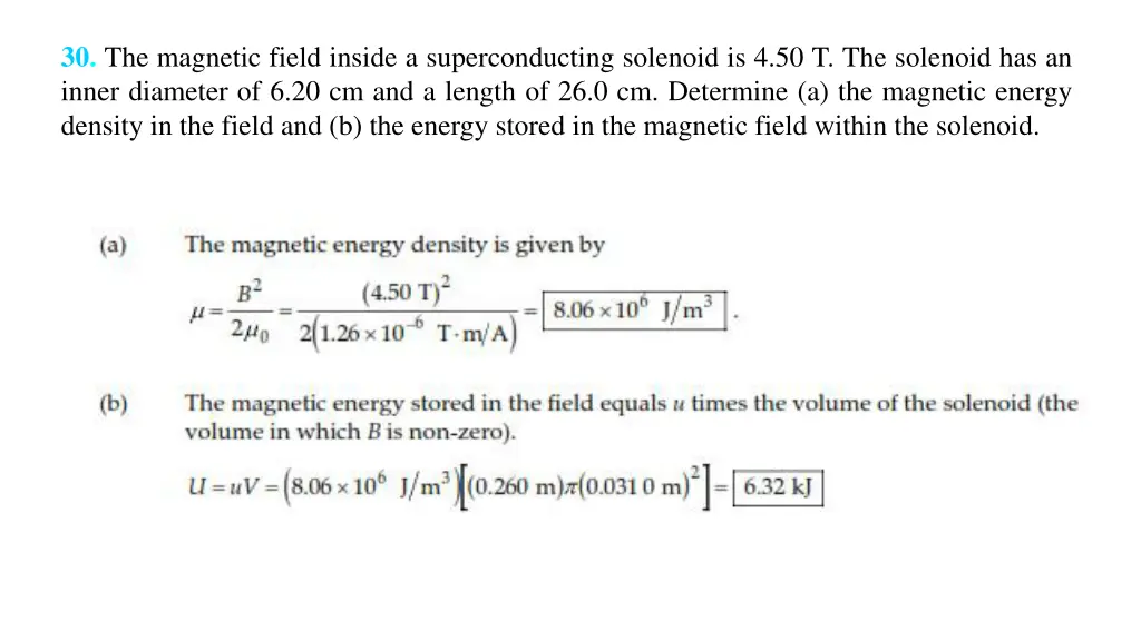 30 the magnetic field inside a superconducting