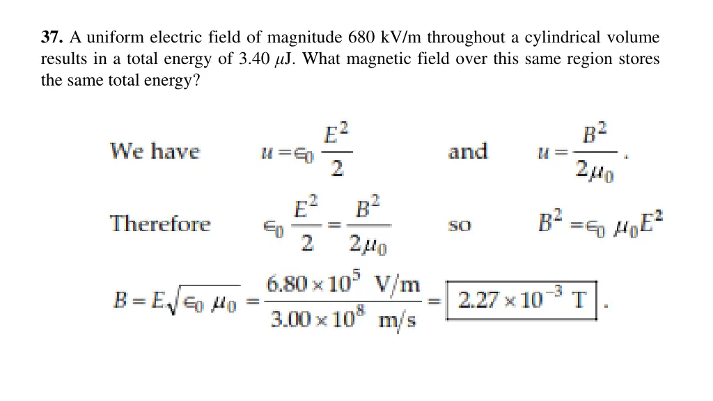 37 a uniform electric field of magnitude