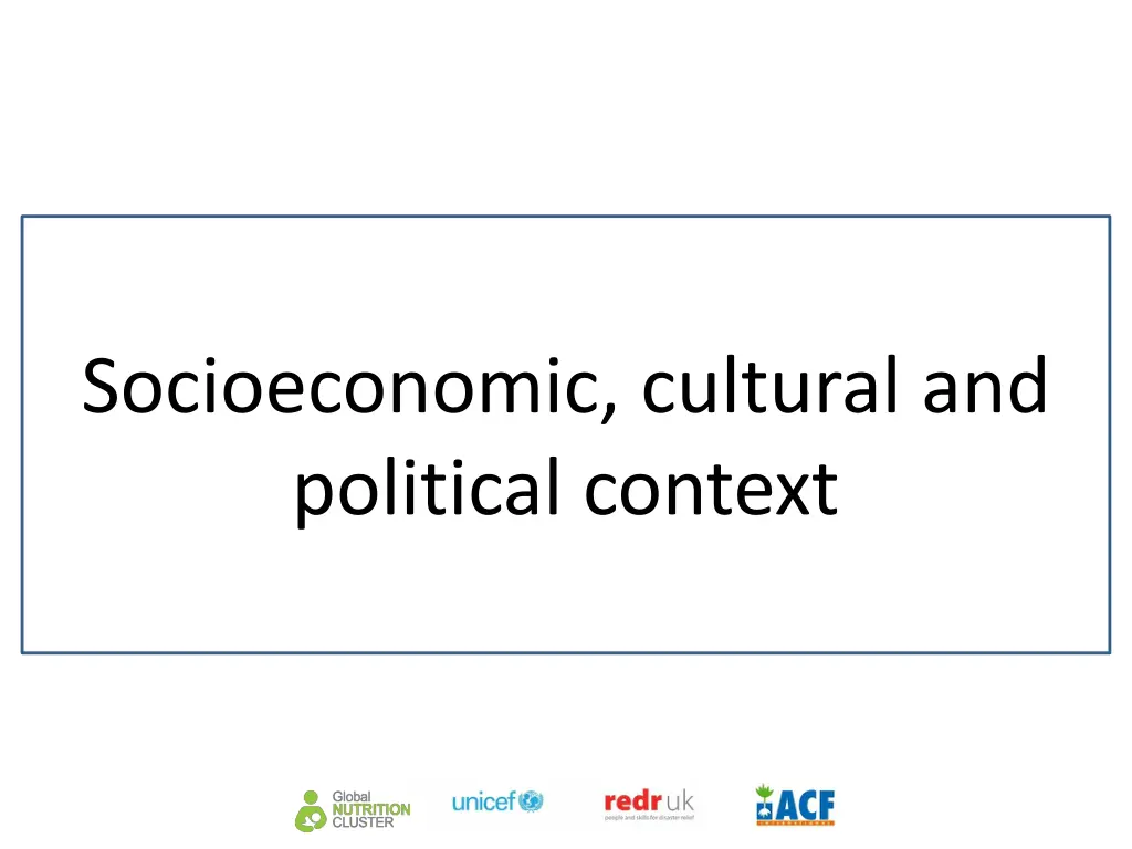 socioeconomic cultural and political context