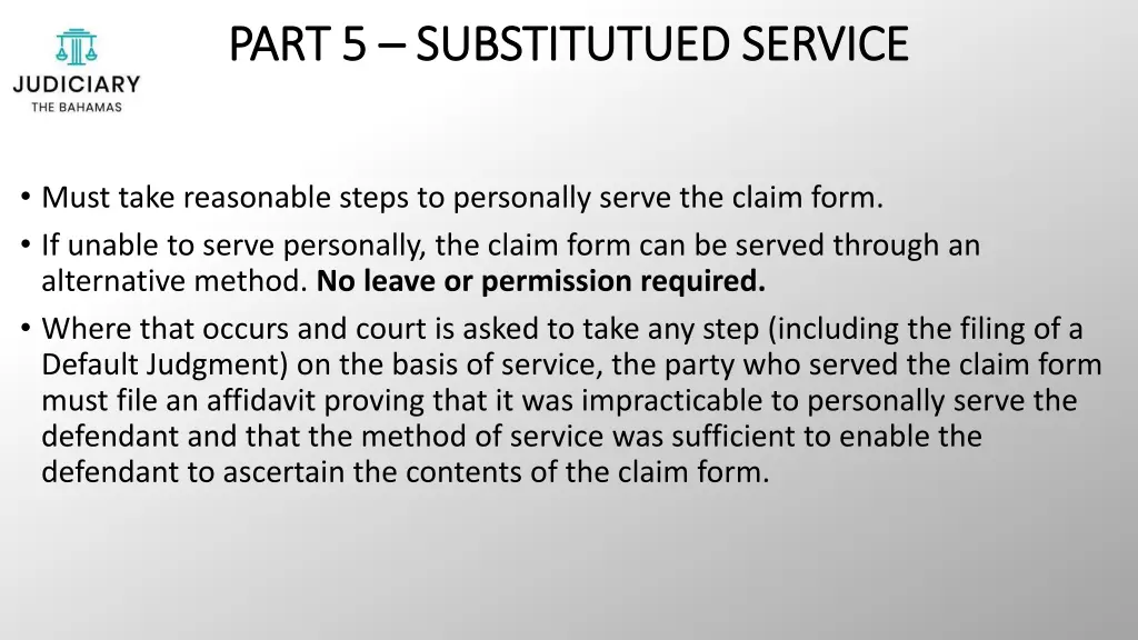 part 5 part 5 substitutued service substitutued