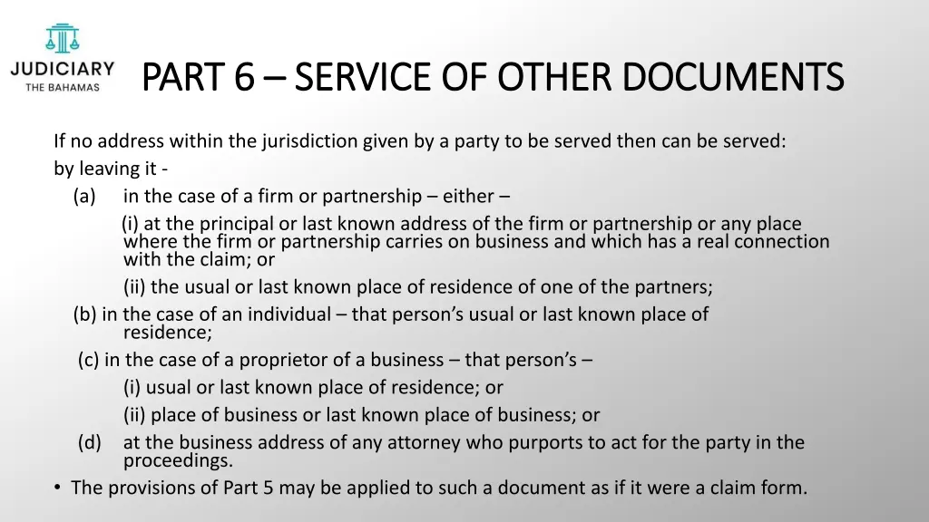 part 6 part 6 service of other documents service 1