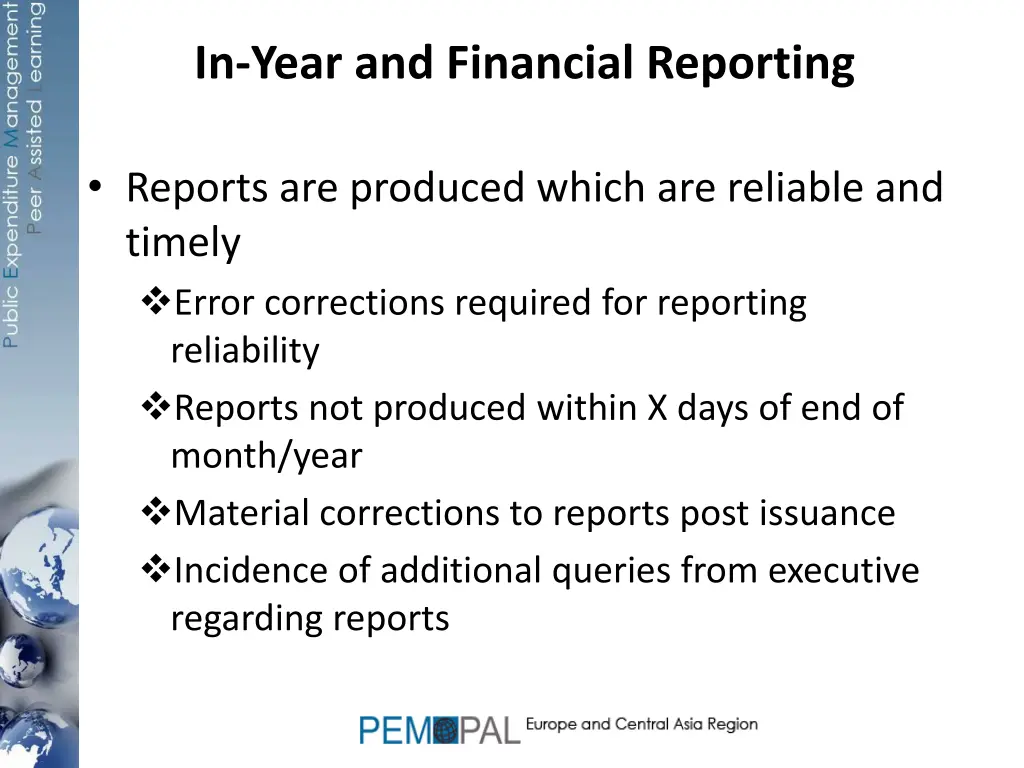 in year and financial reporting