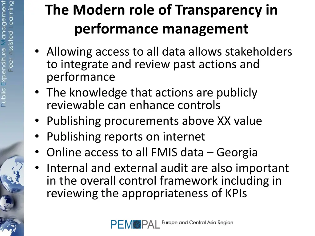 the modern role of transparency in performance