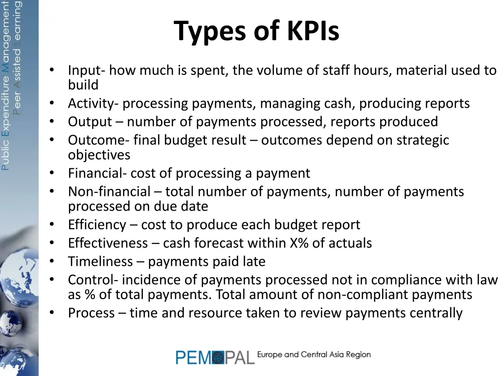 types of kpis