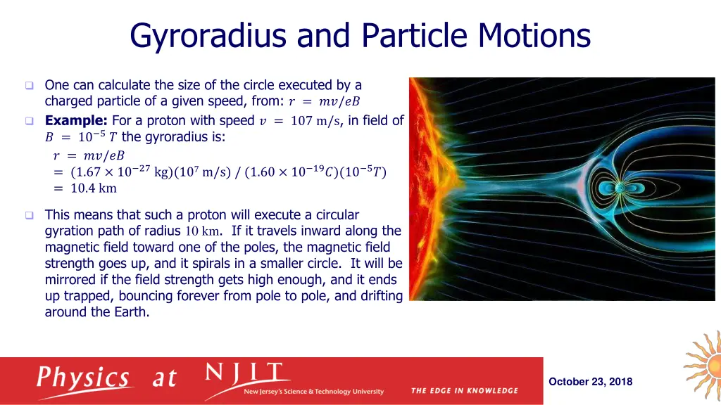 gyroradius and particle motions