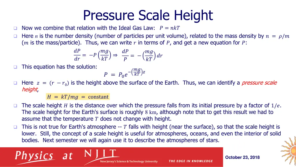 pressure scale height