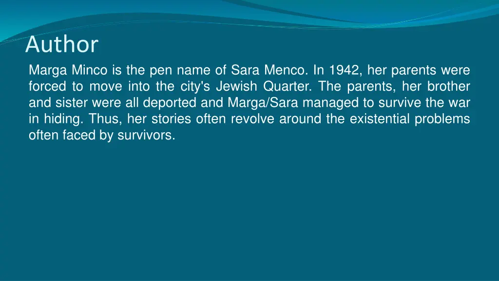 author marga minco is the pen name of sara menco