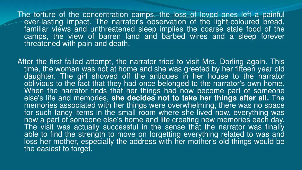 the torture of the concentration camps the loss