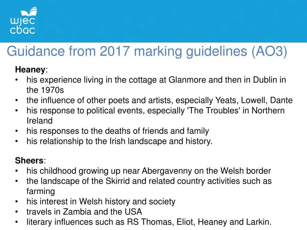 guidance from 2017 marking guidelines ao3