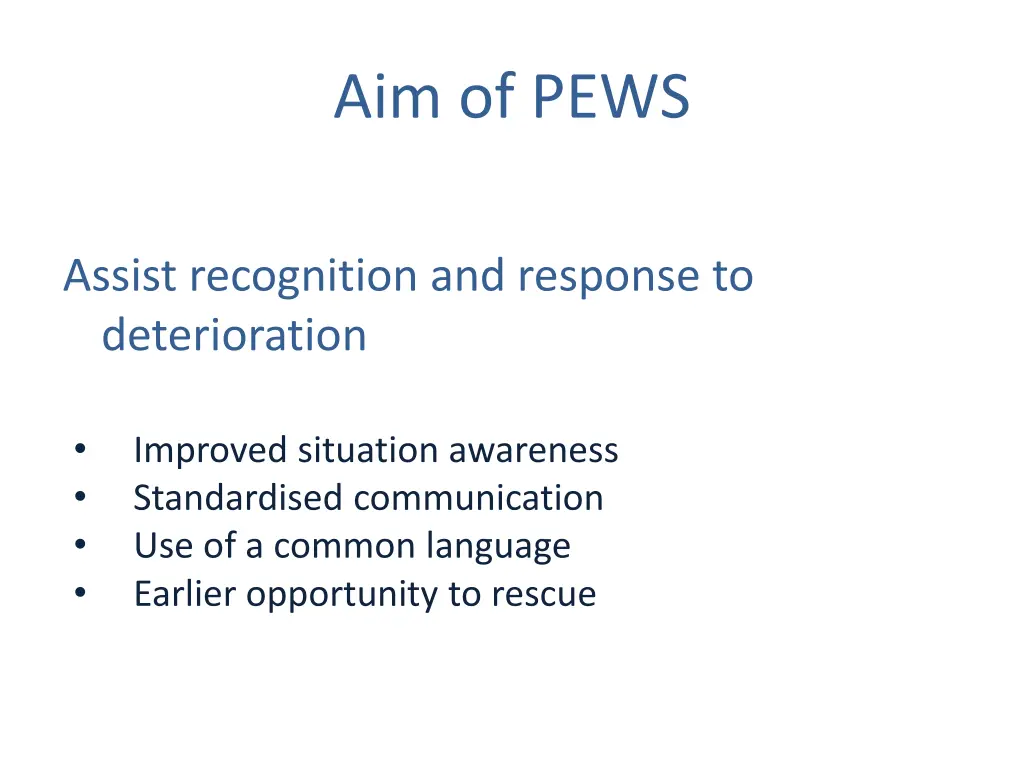 aim of pews