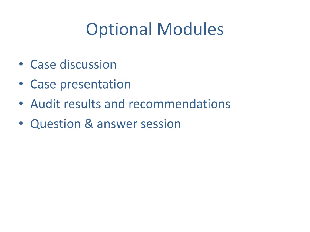 optional modules