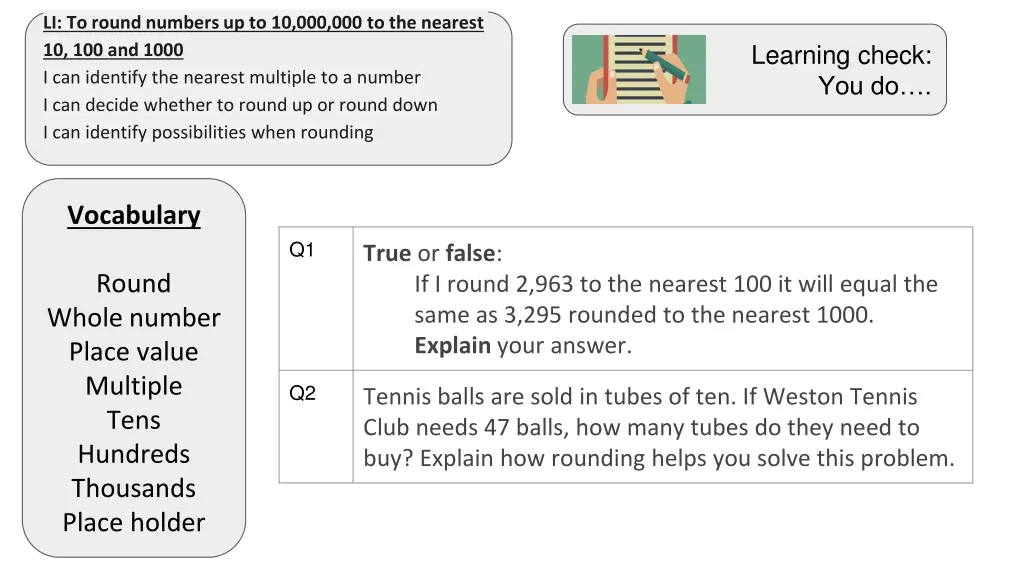 li to round numbers