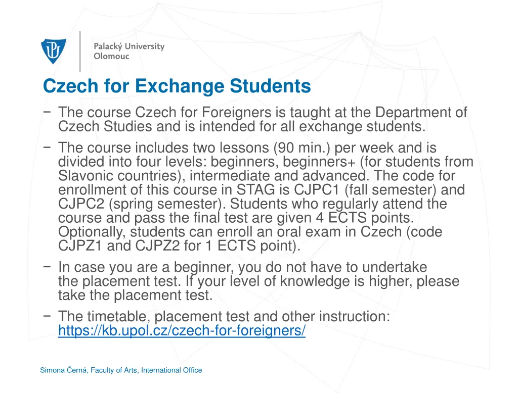 czech for exchange students the course czech