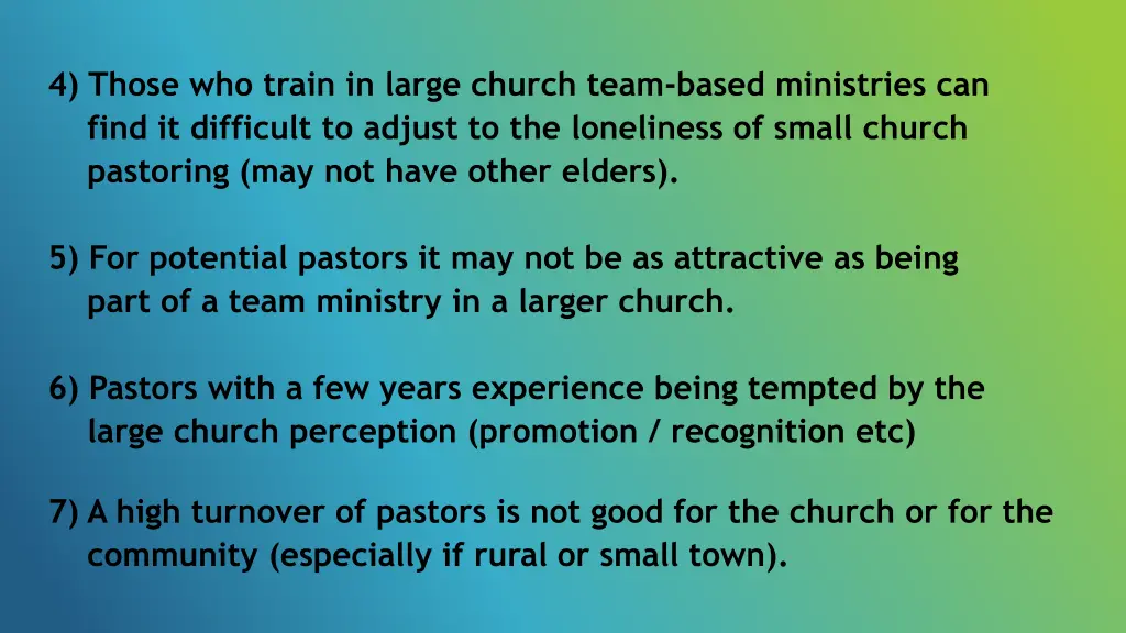 4 those who train in large church team based