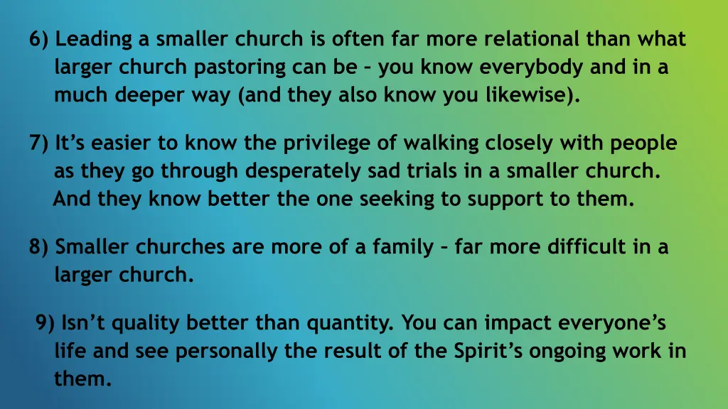 6 leading a smaller church is often far more