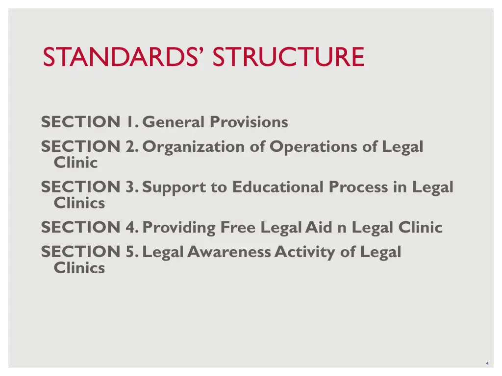 standards structure