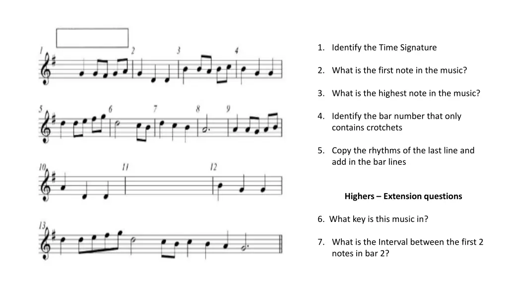 1 identify the time signature 1