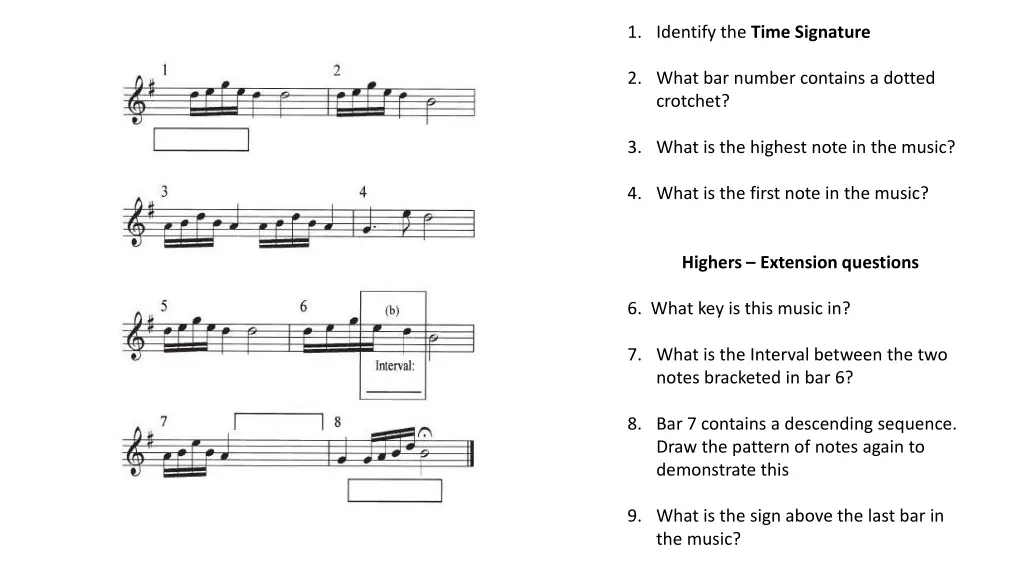 1 identify the time signature 6