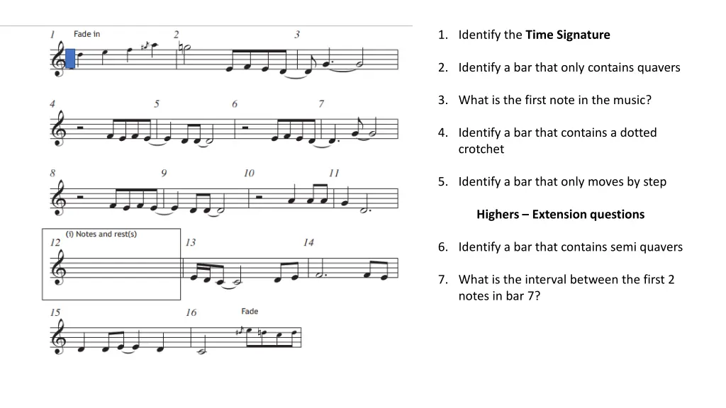 1 identify the time signature 8