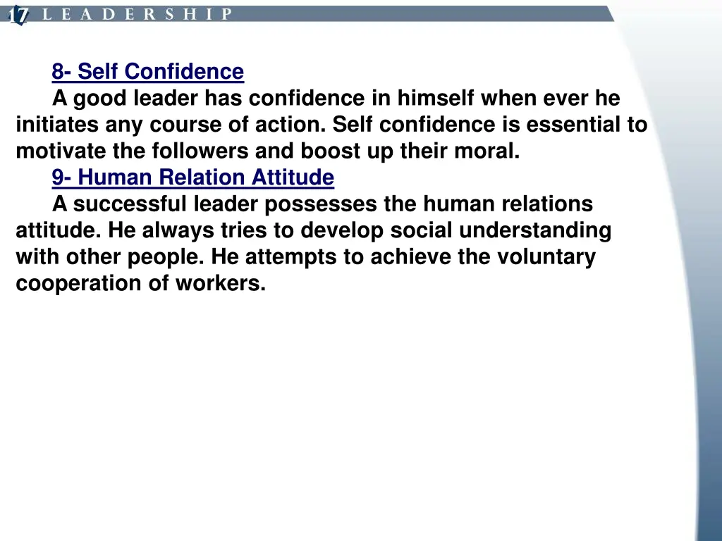 8 self confidence a good leader has confidence