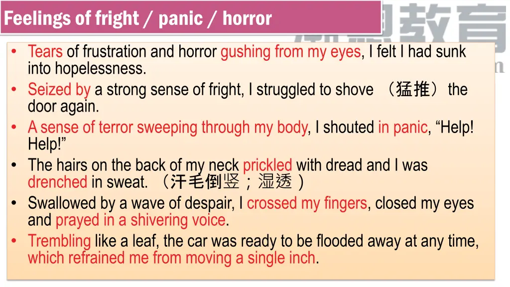 feelings of fright panic horror