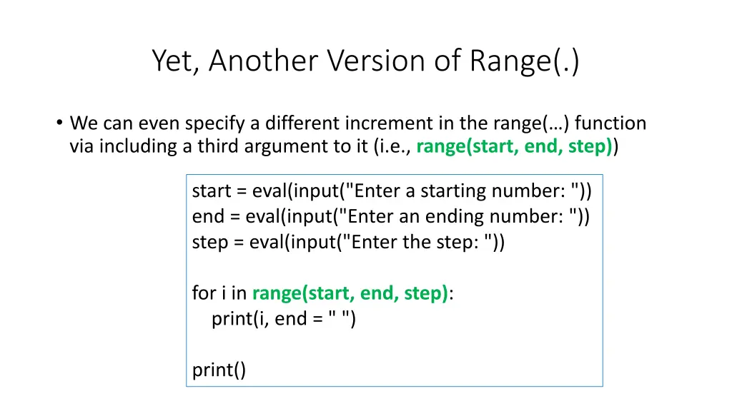 yet another version of range