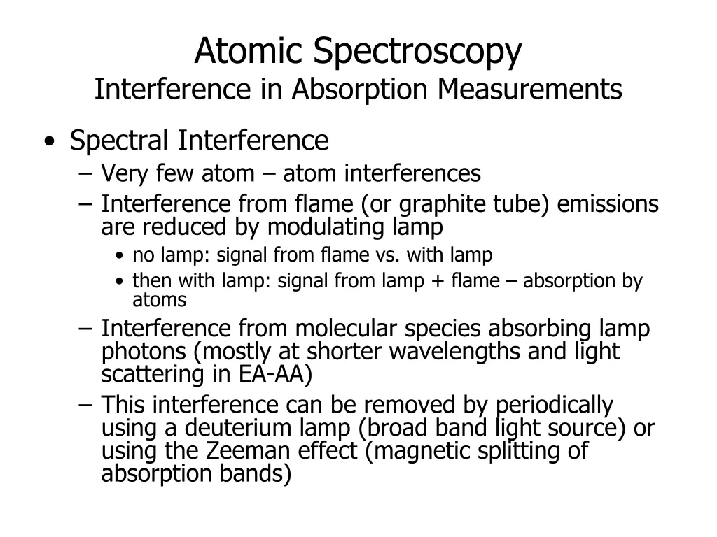 atomic spectroscopy interference in absorption