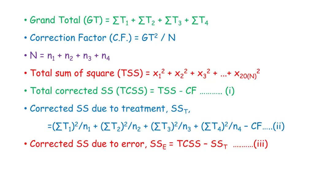 grand total gt t 1 t 2 t 3 t 4 correction factor