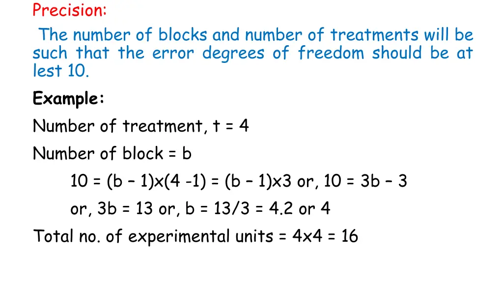 precision the number of blocks and number