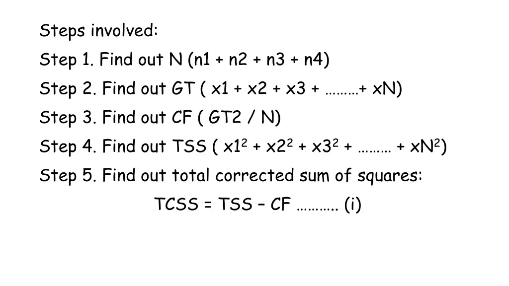 steps involved step 1 find out n n1 n2 n3 n4 step