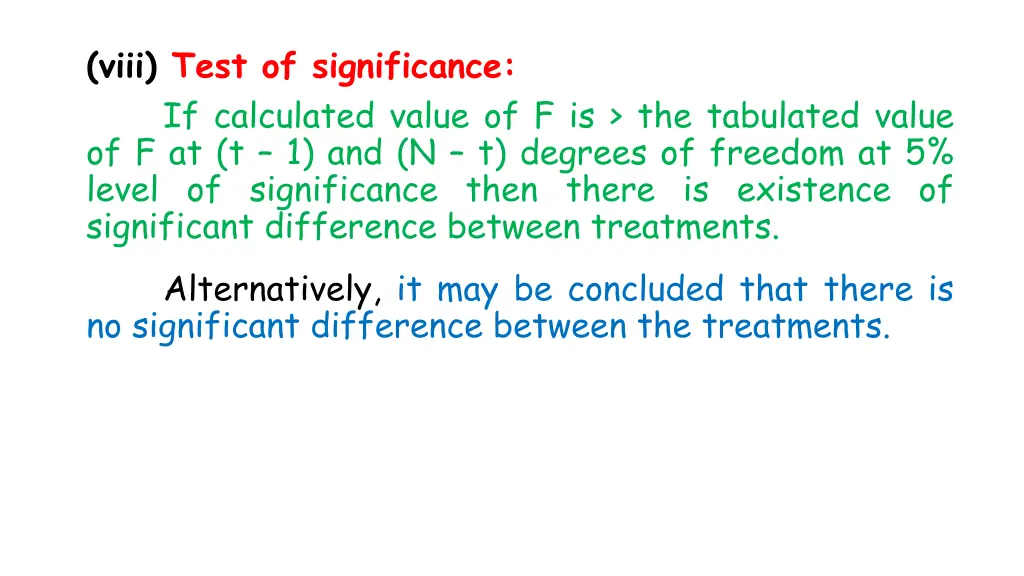 viii test of significance if calculated value