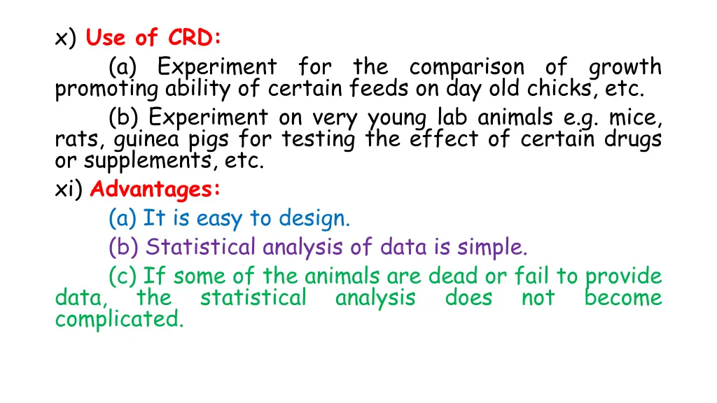 x use of crd a experiment for the comparison